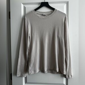 Zara Ribbed Top in Light Beige/Cream